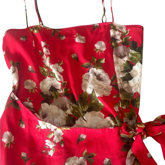 Free People Intimately Floral Wrap Dress Spaghetti Straps Ruffle Hem Mini Size m - Picture 8 of 12